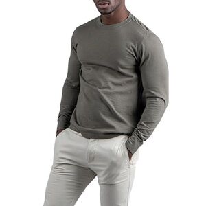 PERK Men’s Low Key crew neck Long Sleeve Shirt in Vintage Fatigue size XL